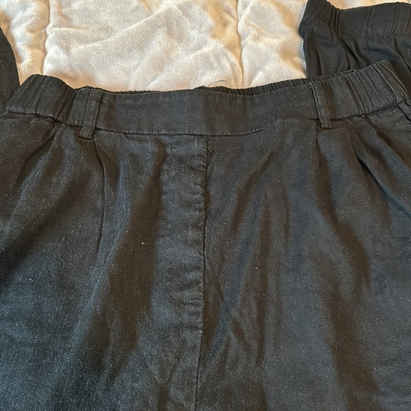 Express linen blend pants black high rise ankle small - Picture 2 of 5